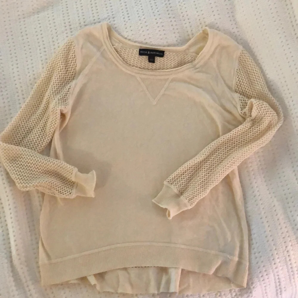 Rock and republic cream sweater knit open back